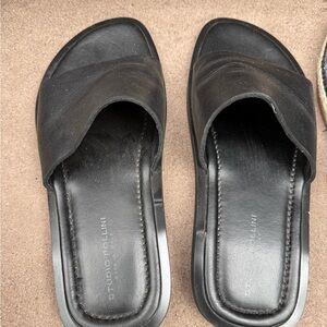 Studio Pollini Elegant Black Leather Sandals